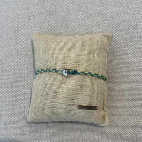 Green Braid & Diamond bracelet