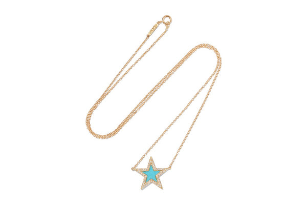 Diamond and Turquoise Star Necklace