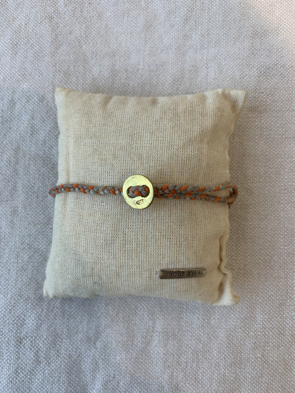 Unisex Orange & Brass Bracelet