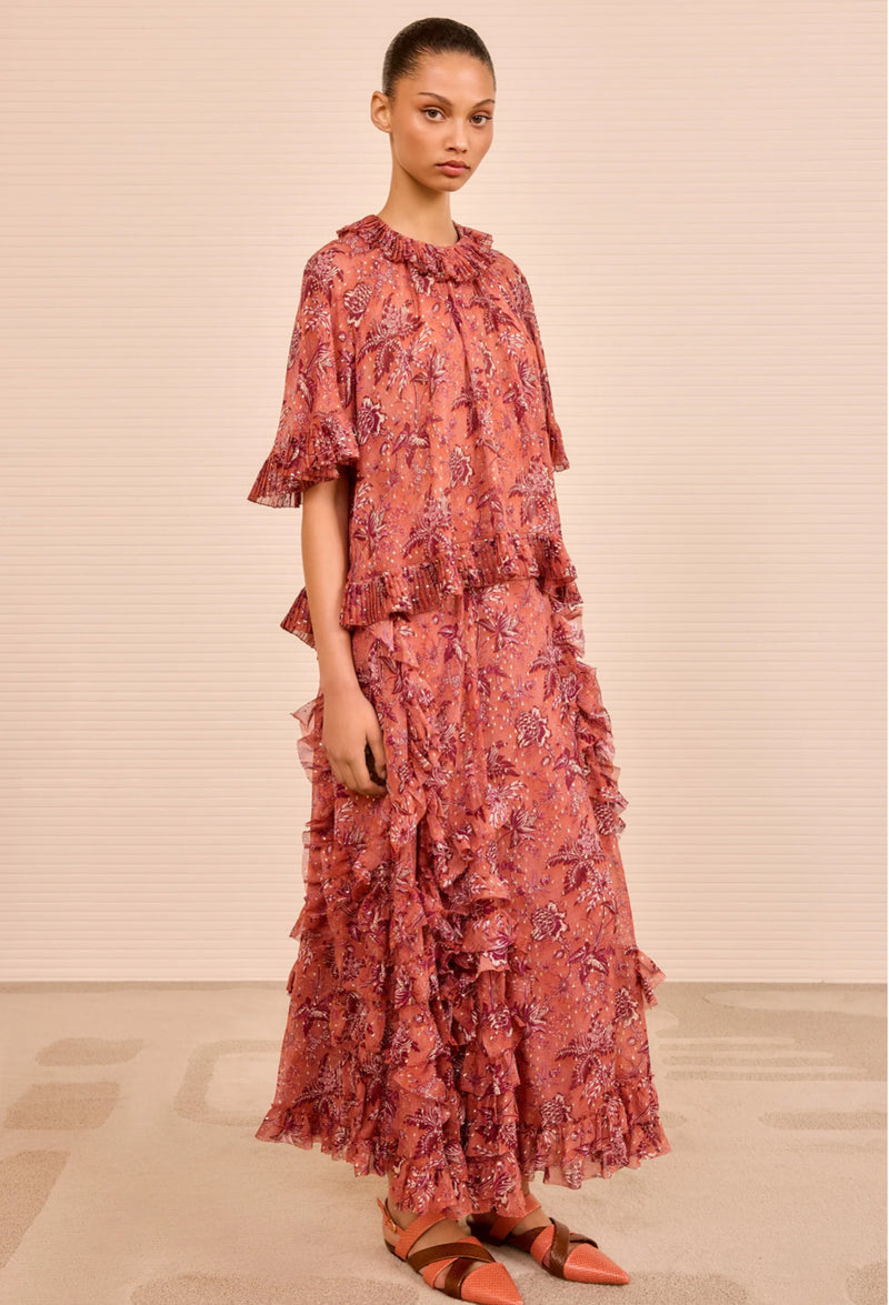 HELAINE FLOWY TOP OLEANDER