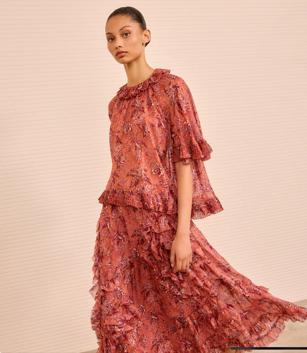 HELAINE FLOWY TOP OLEANDER