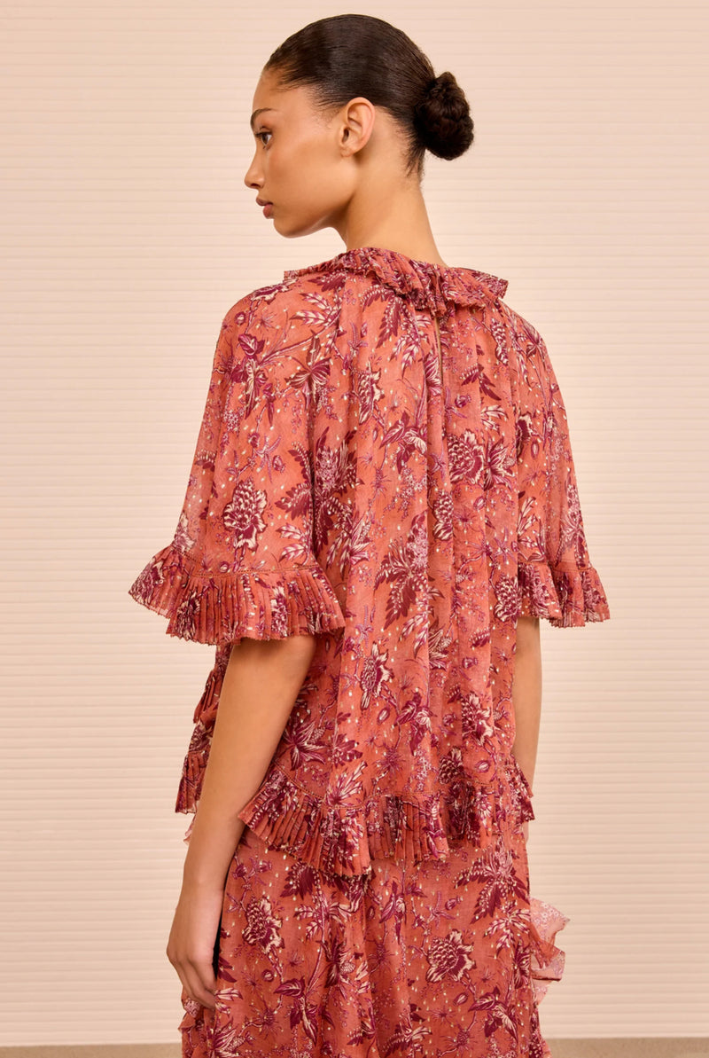 HELAINE FLOWY TOP OLEANDER