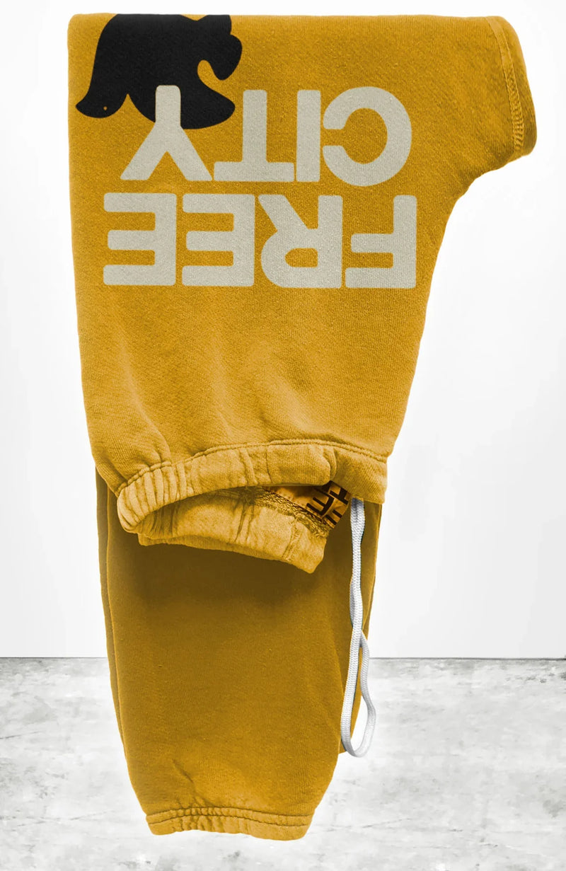 FREE CITY LARGE SWEATPANT YELLOW PLANT