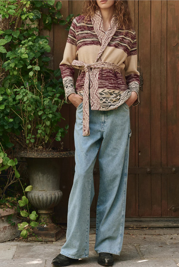 THE RIDING CARDI RED MULTI