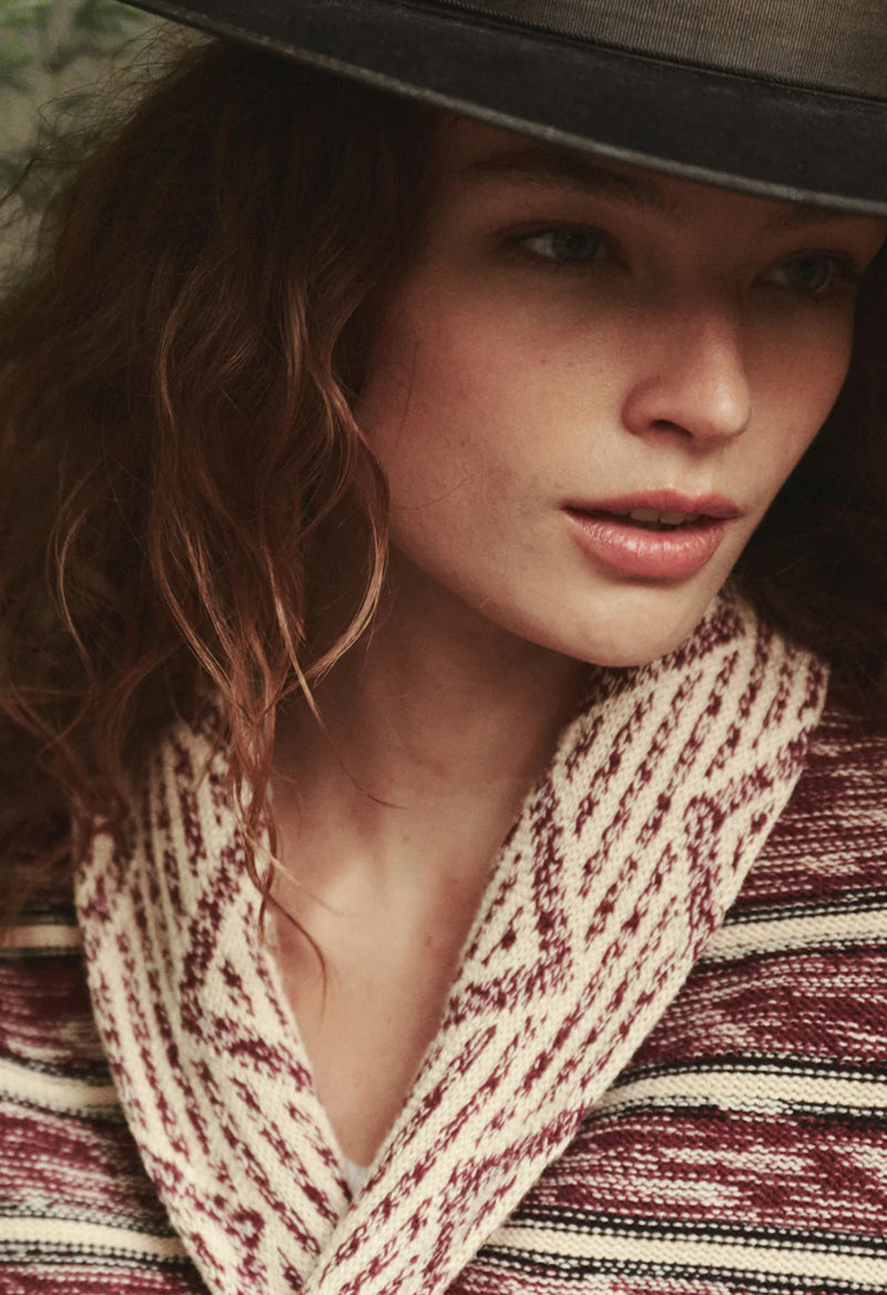 THE RIDING CARDI RED MULTI
