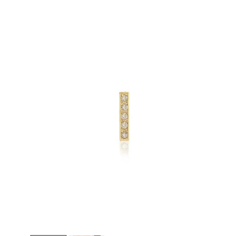 DIAMOND BAR STUD 18K YG SINGLE