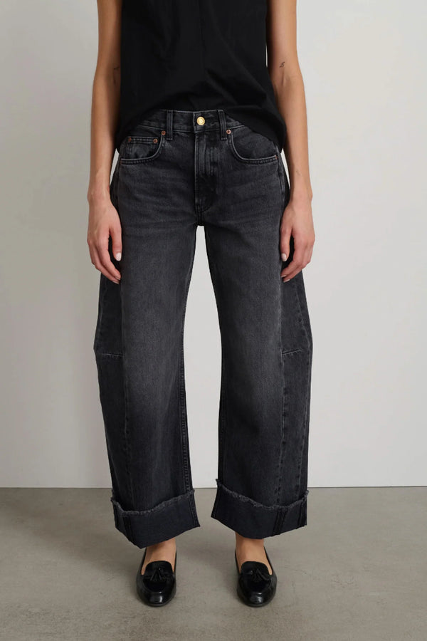 RELAXED LASSO CUFFED JEAN BLACK
