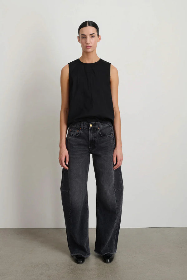 RELAXED LASSO CUFFED JEAN BLACK