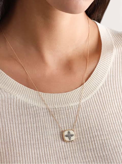 BOWIE NECKLACE BLANC ET DIAMOND