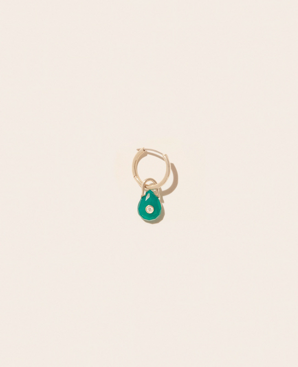 ORSO SINGLE EARRING GREEN ONYX