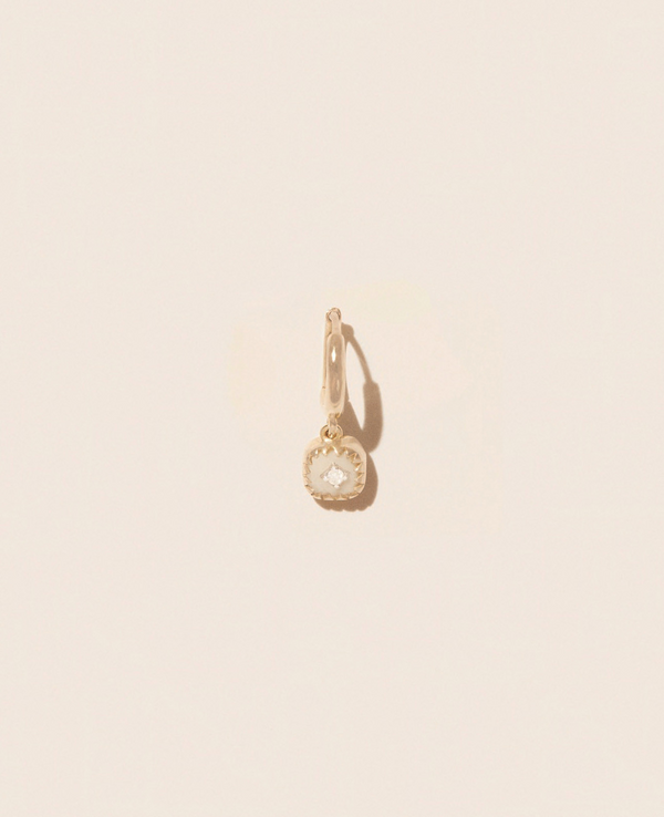 PIERROT SINGLE EARRING BLANC