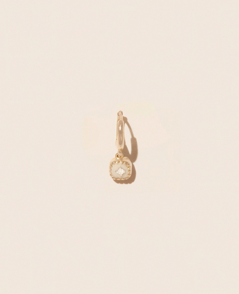 PIERROT SINGLE EARRING BLANC