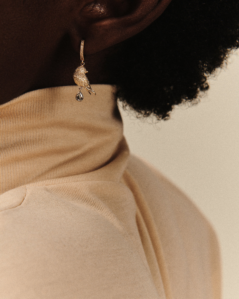 PALERME SINGLE BIRD EARRING
