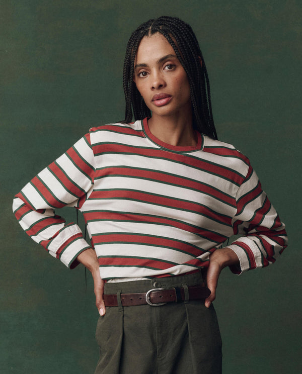 THE BOXY CREW CREAM BRIDLE STRIPE