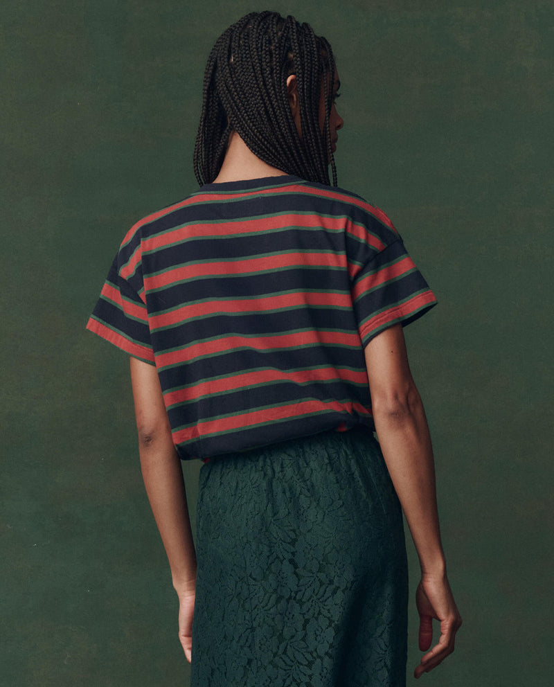 THE BOXY CREW NAVY BRIDLE STRIPE