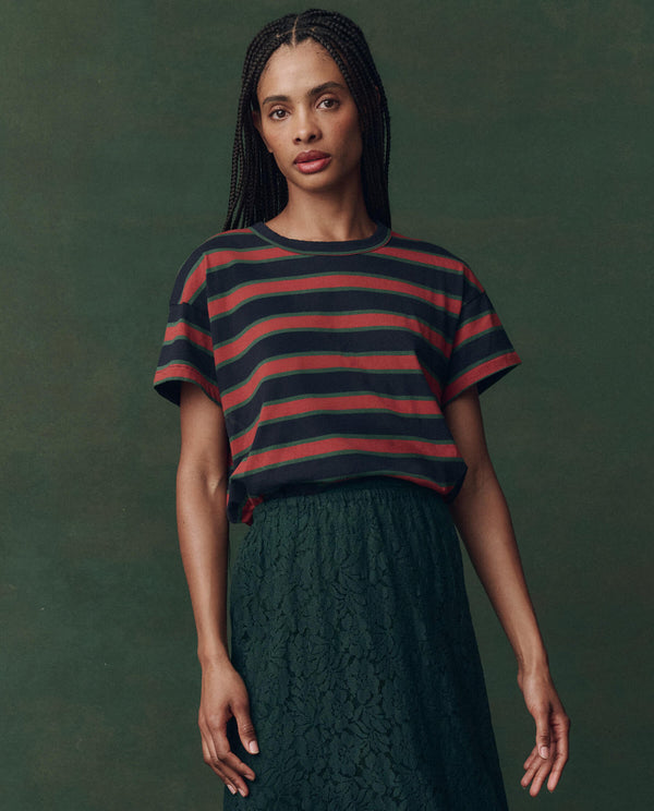 THE BOXY CREW NAVY BRIDLE STRIPE