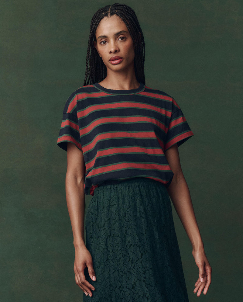 THE BOXY CREW NAVY BRIDLE STRIPE