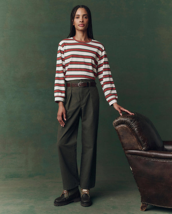 THE CAMPUS CREW CREAM BRIDLE STRIPE