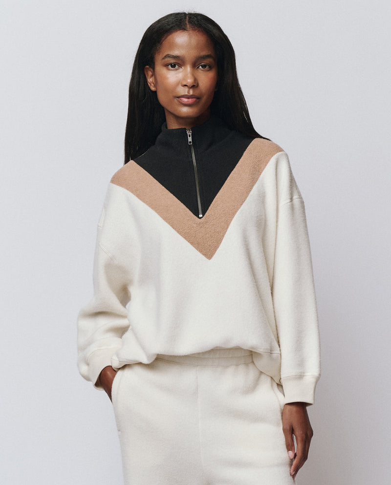 THE COLOURBLOCK CHALET SWEATSHIRT WASHED WHITE 1