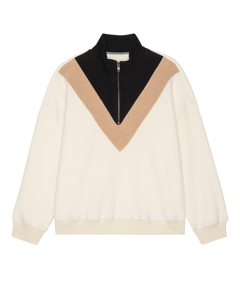 THE COLOURBLOCK CHALET SWEATSHIRT WASHED WHITE 1