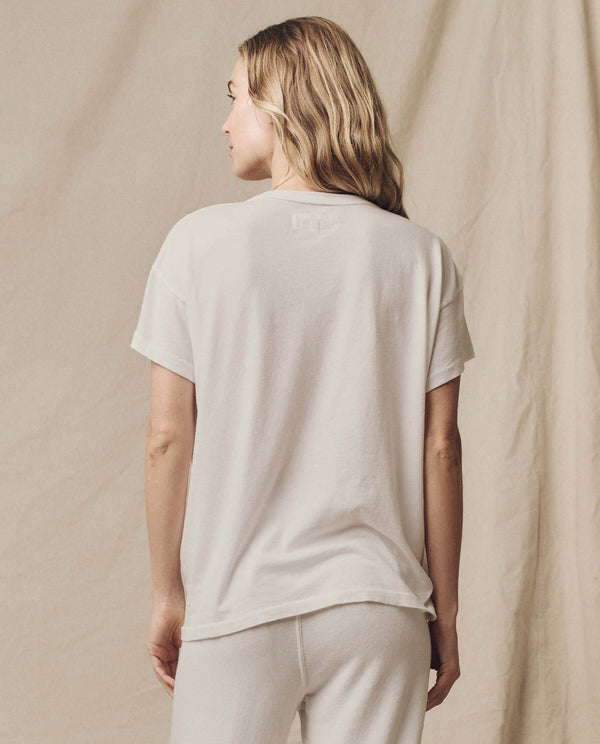 THE EMBR. ROSES BOXY CREW WASHED WHITE