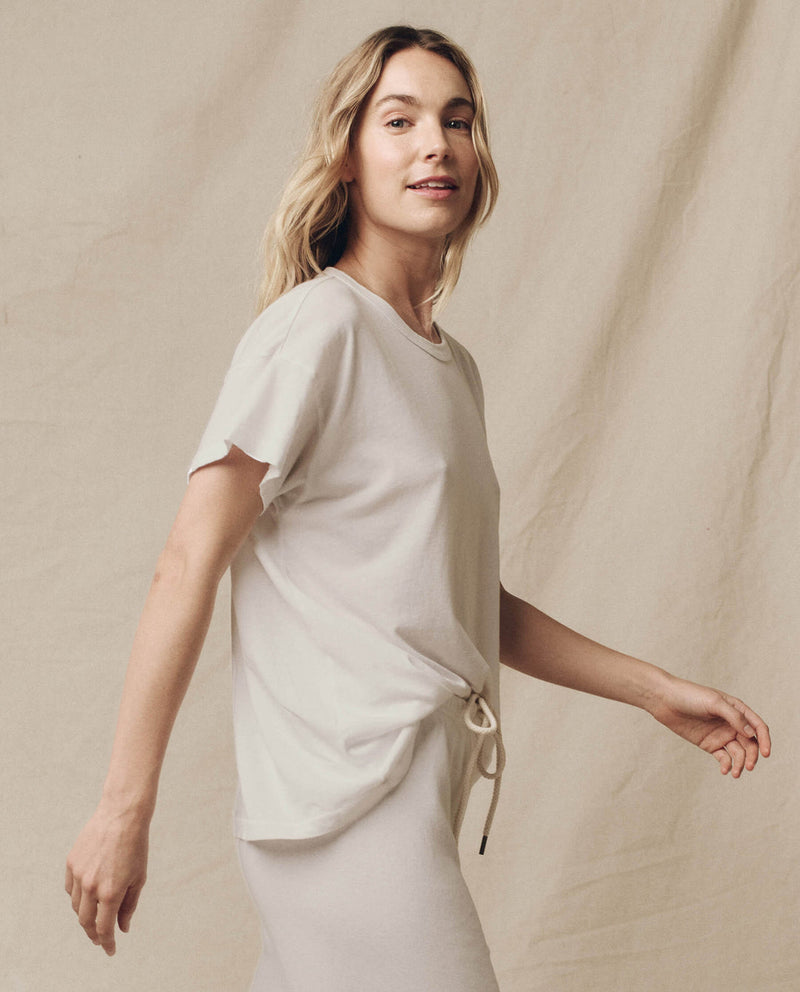 THE EMBR. ROSES BOXY CREW WASHED WHITE