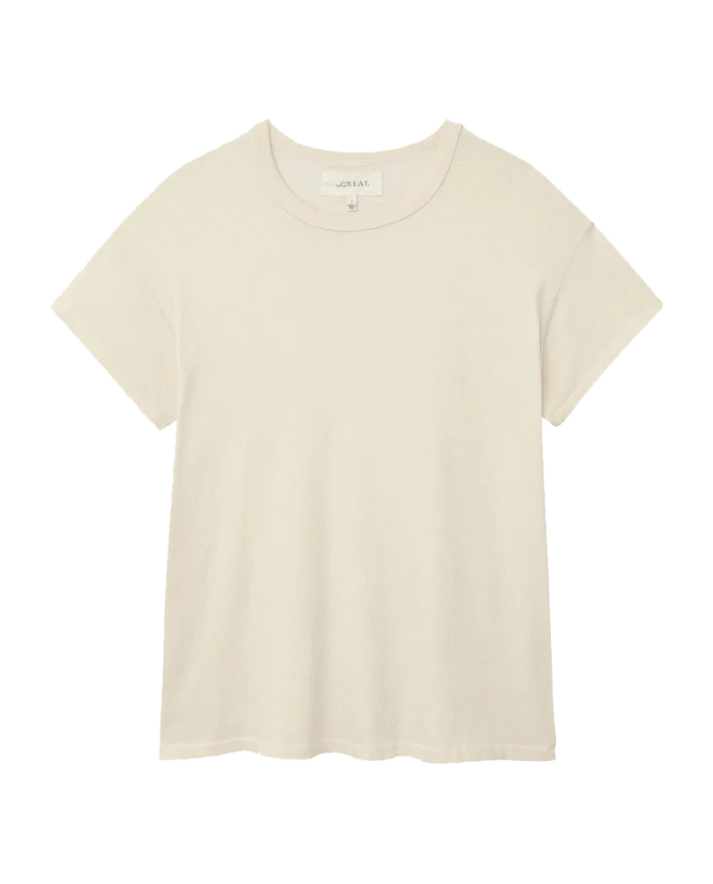 THE EMBR. ROSES BOXY CREW WASHED WHITE