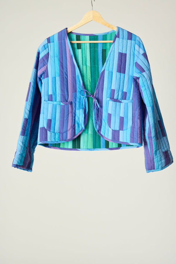 SASKIA JACKET SEAGLASS GREEN/BLUE COMBO M