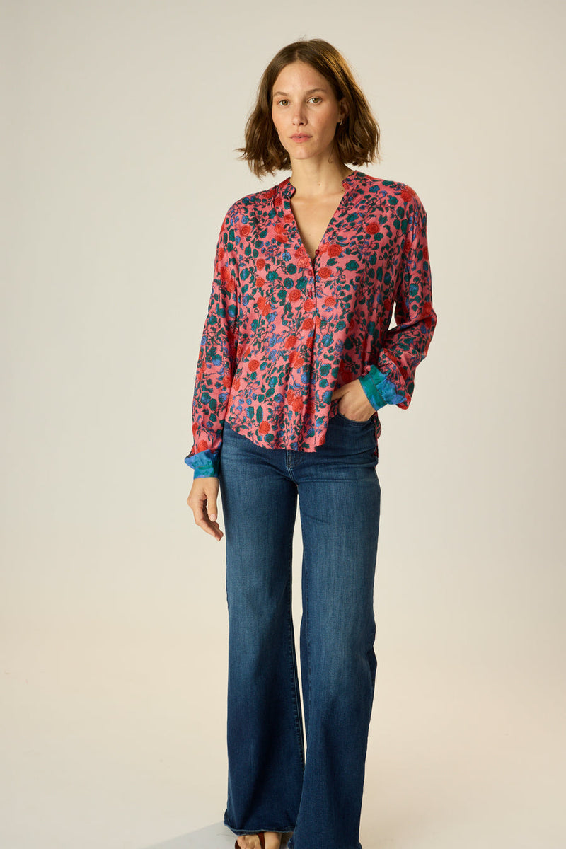 LESLIE TOP ROSE BANDANA