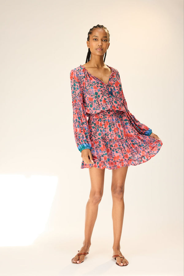 MAGGIE DRESS ROSE BANDANA