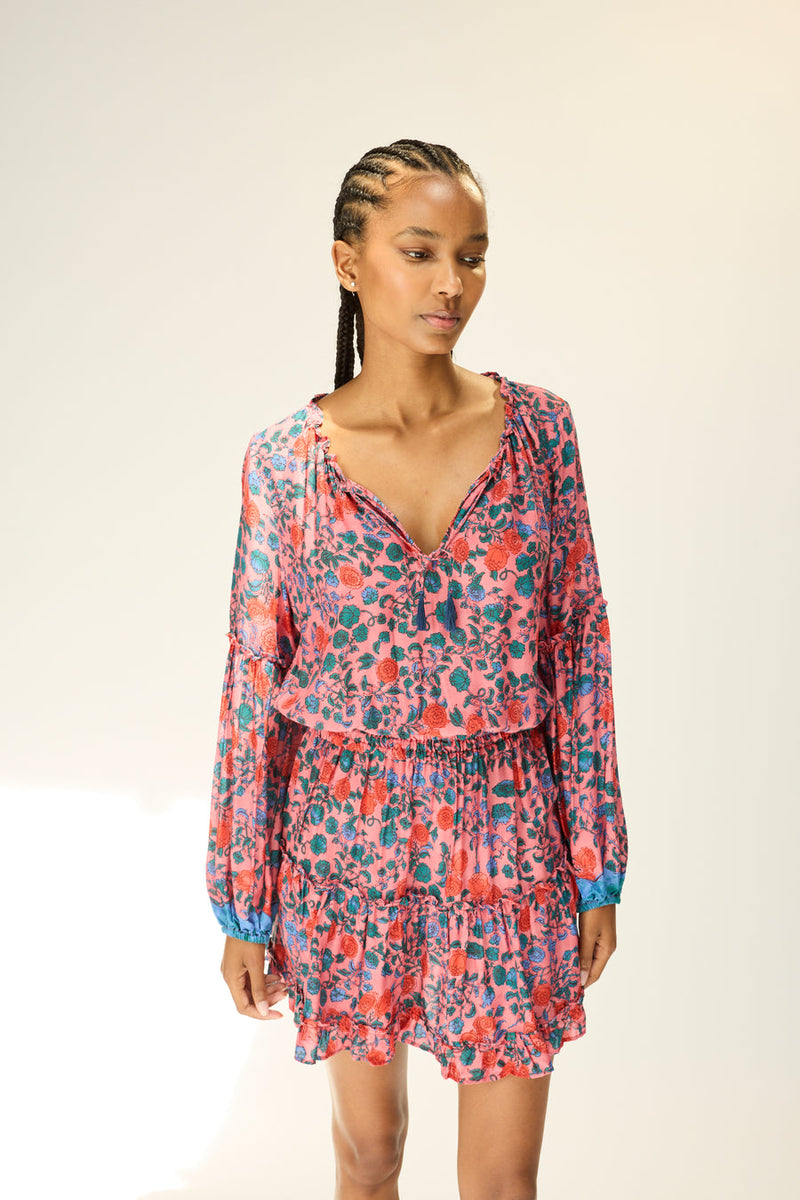 MAGGIE DRESS ROSE BANDANA