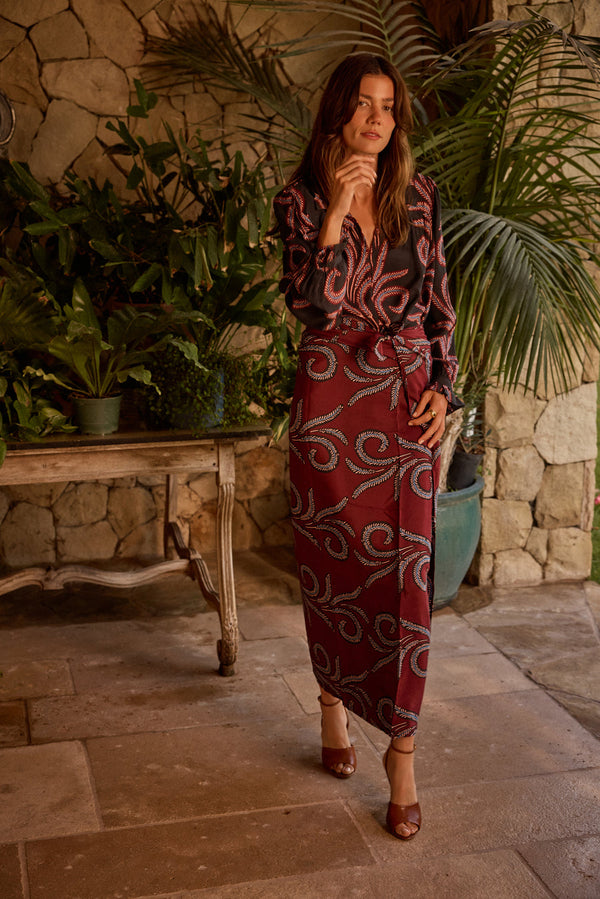 GEORGIA TOP FEATHER BLACK S