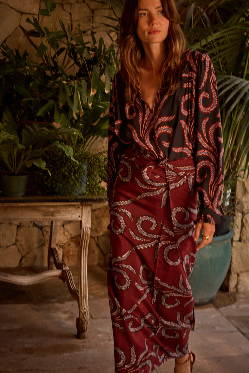 GEORGIA TOP FEATHER BLACK S