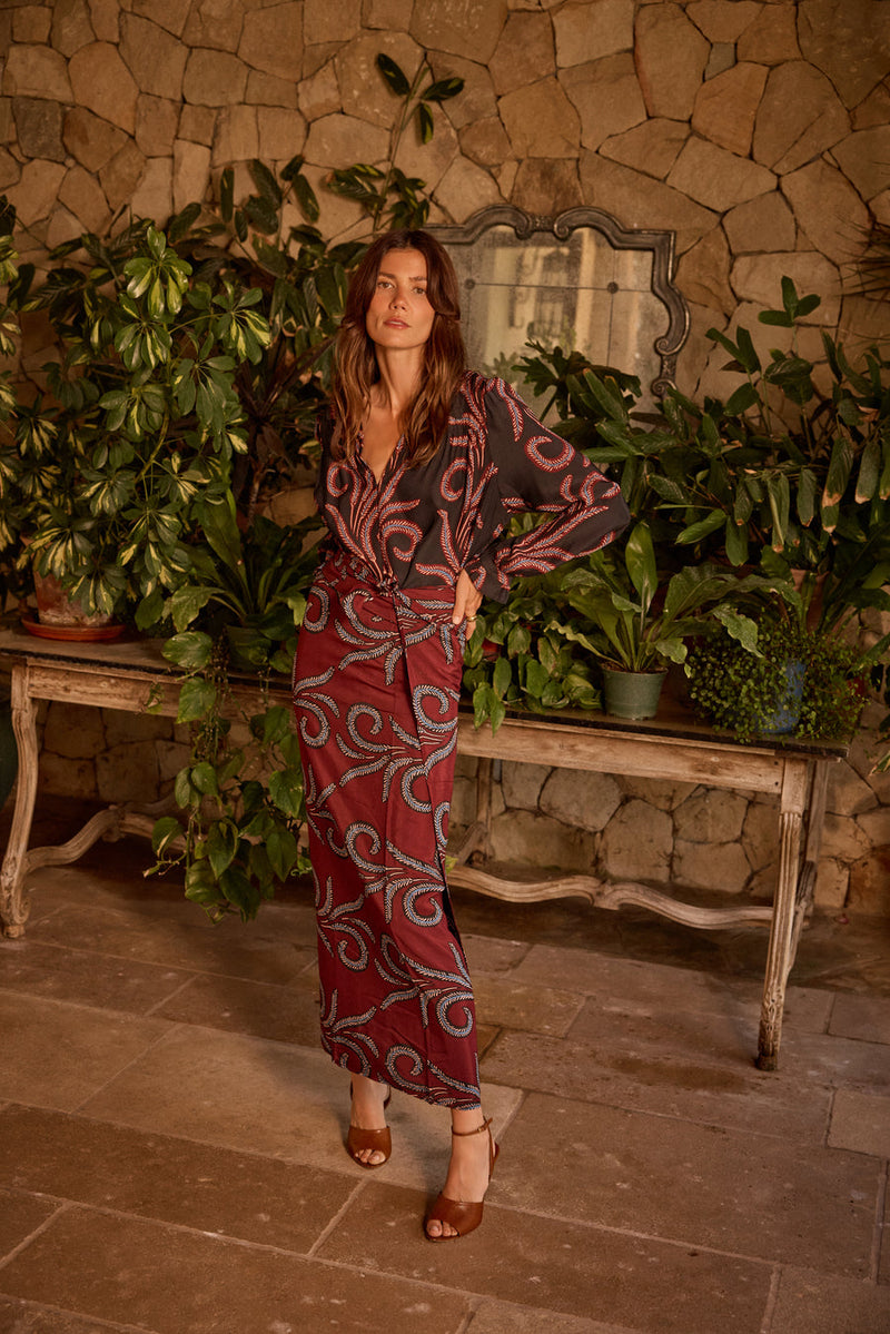 GEORGIA TOP FEATHER BLACK S