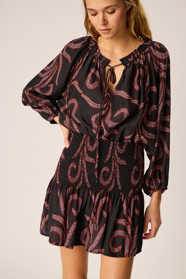 ASHLEY TOP FEATHER BLACK S