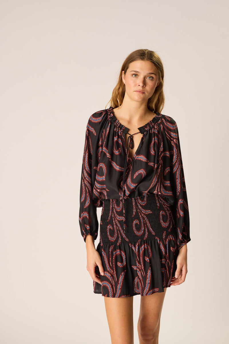 ASHLEY TOP FEATHER BLACK S