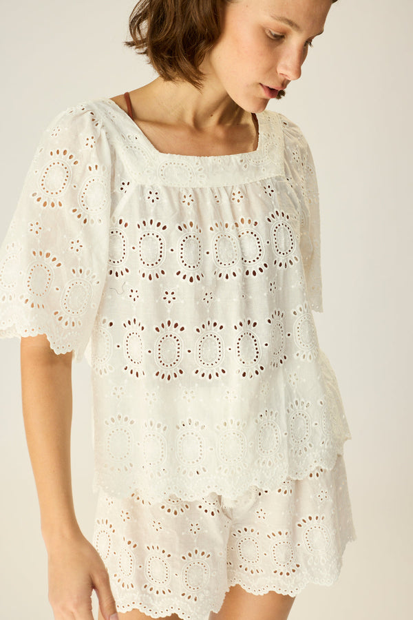 ELLA TOP EMBROIDERY SALT S