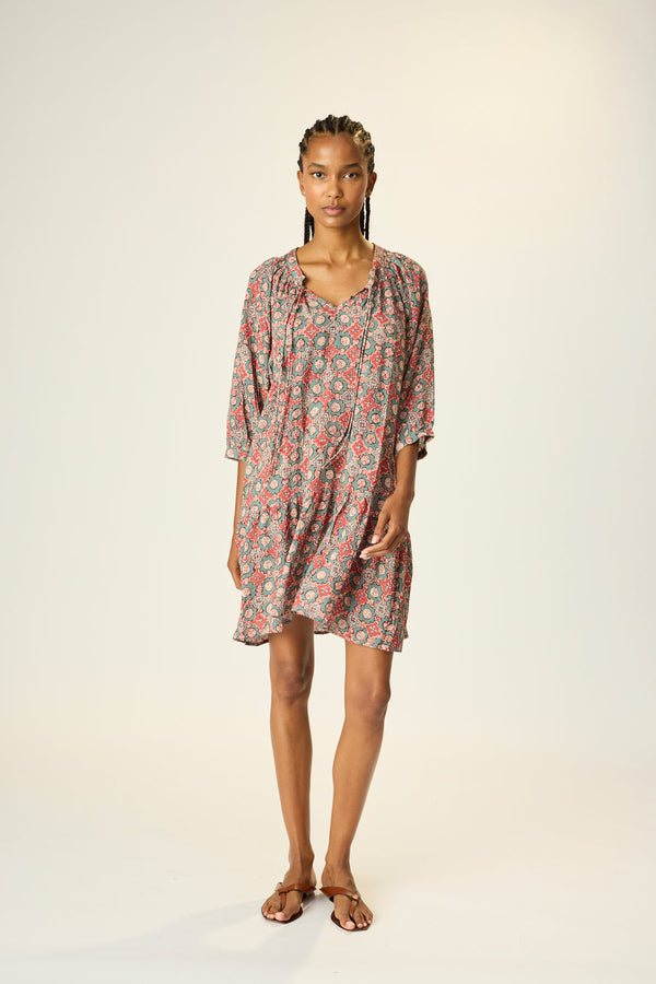 STEVIE DRESS SPANISH TILE JADE S