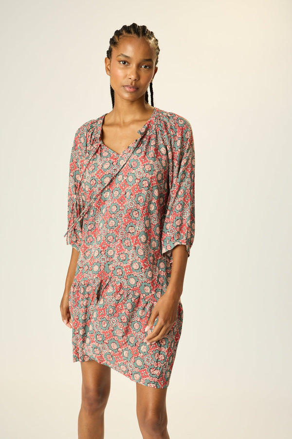 STEVIE DRESS SPANISH TILE JADE S