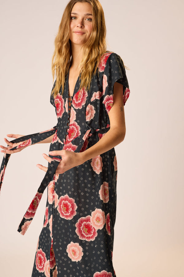 MONICA DRESS POPPY INDIGO S