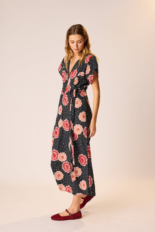 MONICA DRESS POPPY INDIGO S