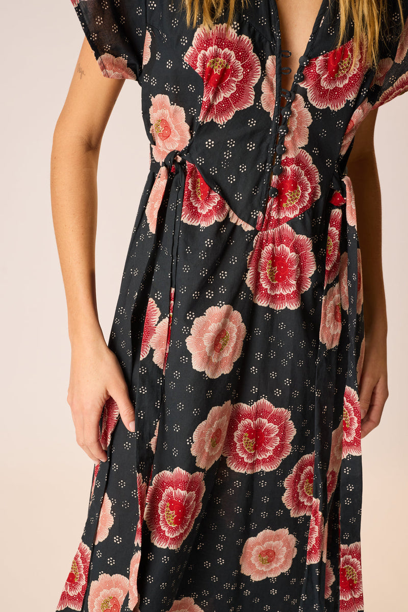 MONICA DRESS POPPY INDIGO S