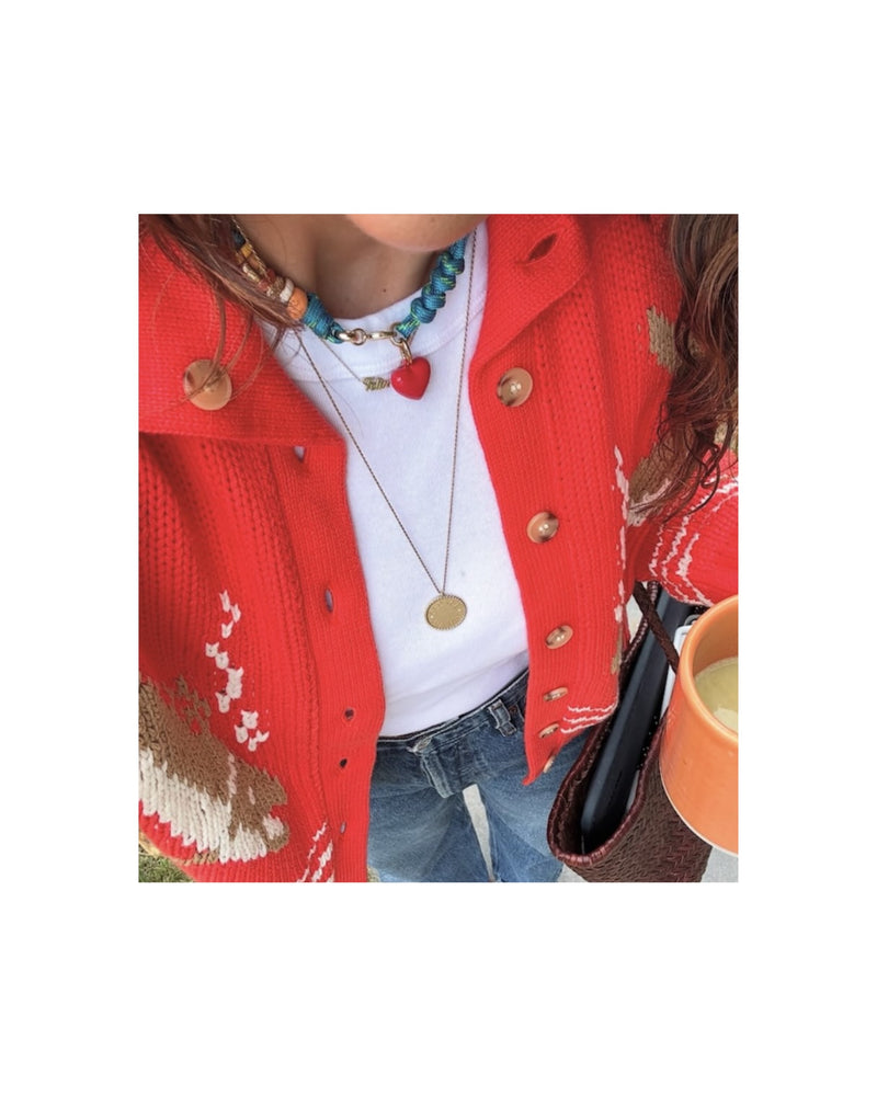 IMPERIAL DISC PENDANT ENGRAVED 2 DIAMOND WITH CHAIN