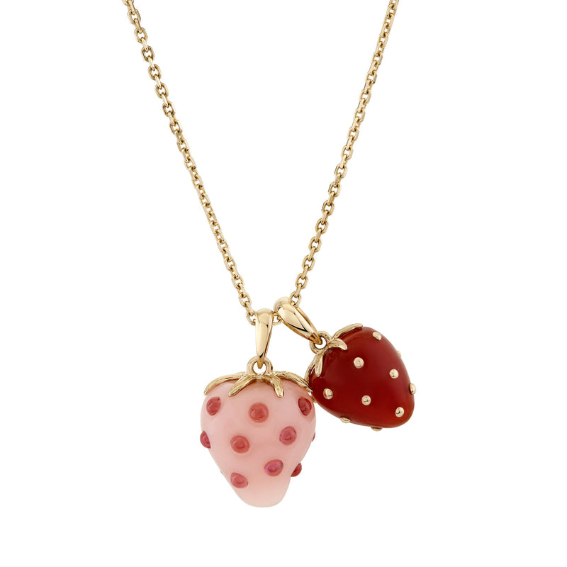 PETITE STRAWBERRY AGATE PENDANT NO CHAIN