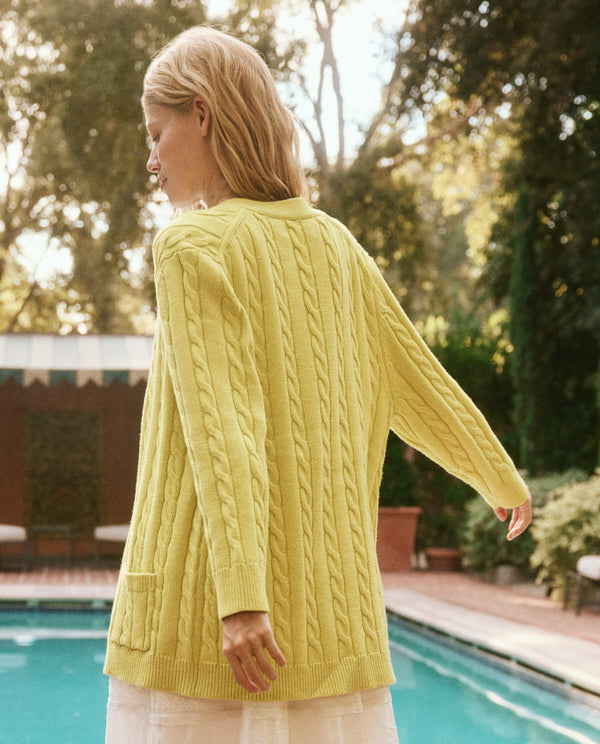 Cable cardigan lime