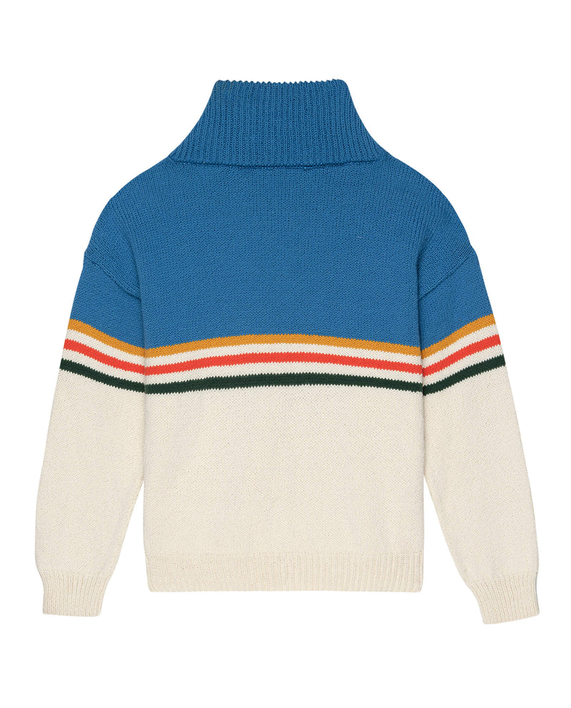 Henley pullover in sea blue