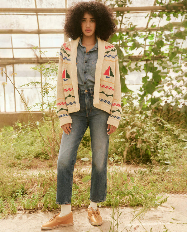 Sailboat cardigan in cream