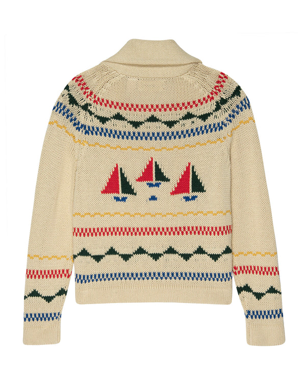 Sailboat cardigan in cream