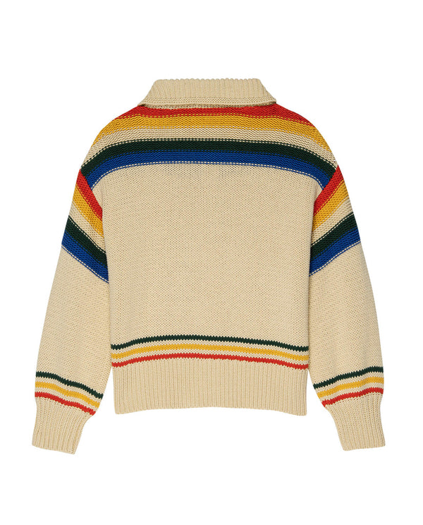 Ranch cardigan in vintage stripe