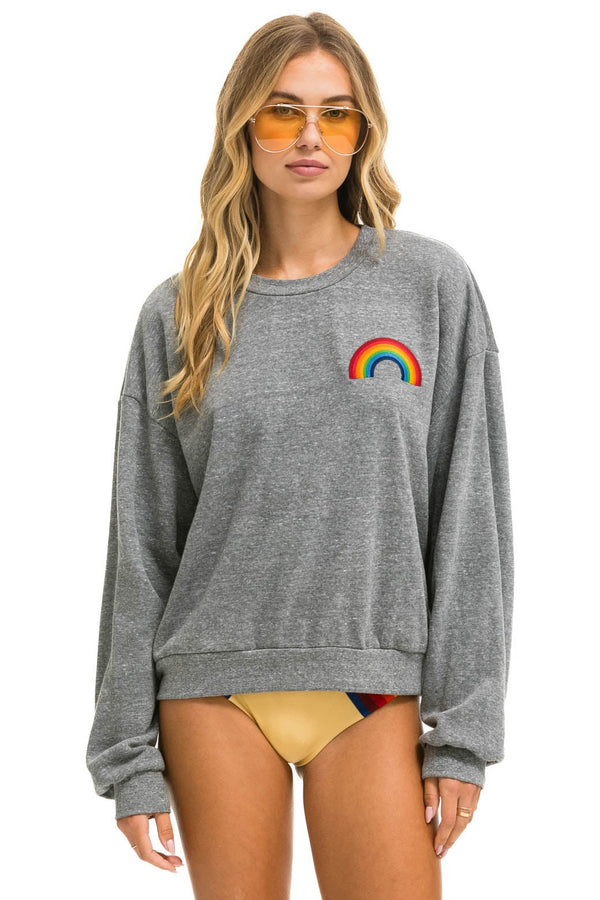 Rainbow crew sweatshirt in heather grey